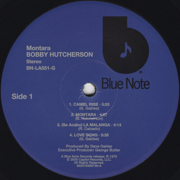 Image of Label Cover of LP - VG+/VG+ - BOBBY HUTCHERSON, Montara (Blue Note; 602478496738, Worldwide 2025 Reissue, 180g), ,  - 3616431C