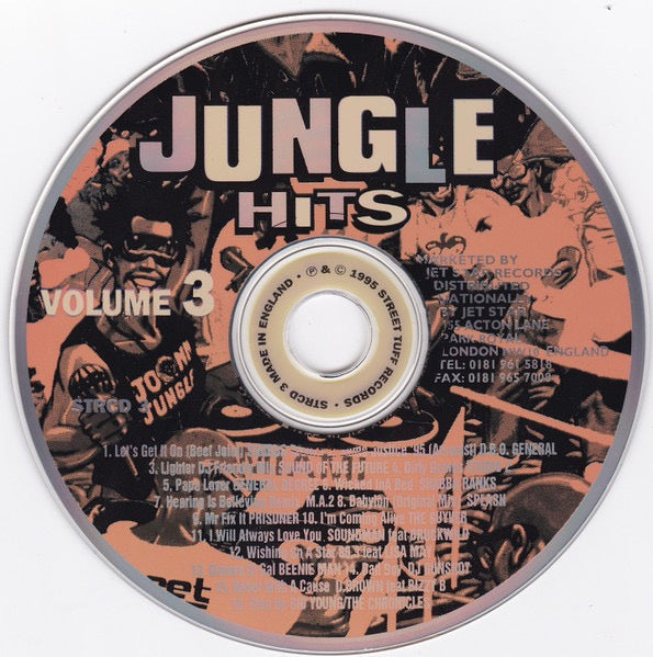 Image of Label Cover of CD - VG+/VG+ - VARIOUS, Jungle Hits Volume 3 (Street Tuff Records; STRCD 3, UK 1995, Jewel Case), ,  - 3616389C