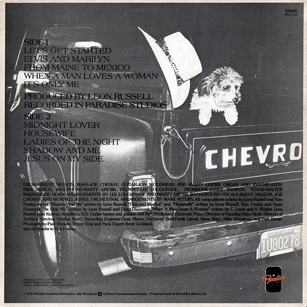 Image of Back Cover of LP - VG/VG+ - LEON RUSSELL, Americana (Paradise Records; K 56534, UK 1978), ,  - 3616424C