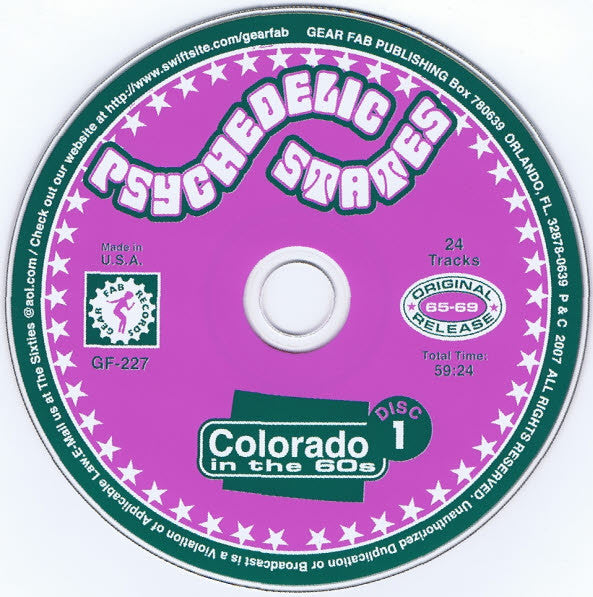 Image of Label Cover of 2xCD - VG+/VG+ - VARIOUS, Psychedelic States: Colorado In The 60s (Gear Fab Records; GF-227, US 2007, Jewel Case, Booklet), ,  - 3616437C