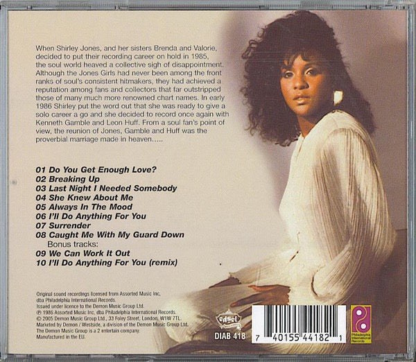 Image of Back Cover of CD - VG+/VG - SHIRLEY JONES, Always In The Mood...Plus (Edsel Records; DIAB 418, Europe 2005 Reissue, Jewel Case), ,  - 3616390C