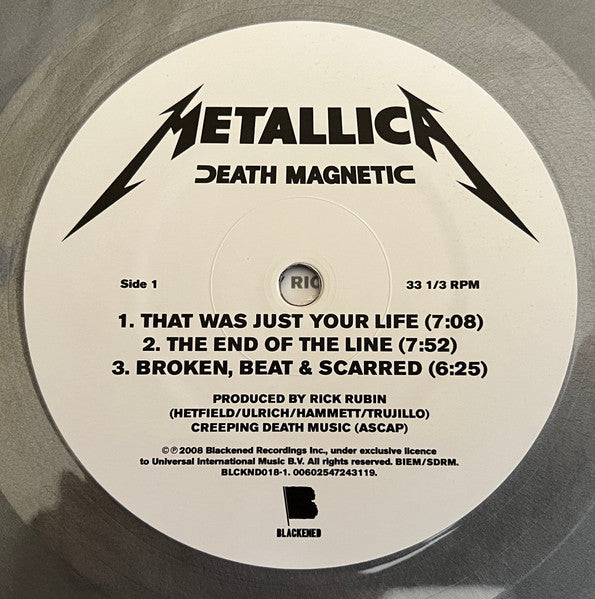 Image of Label Cover of 2xLP - EX/EX - METALLICA, Death Magnetic (Blackened; BLCKND018-1, Europe 2024 Reissue, Gatefold, Limited Edition Magnetic Silver vinyl), , .. - 3626472E