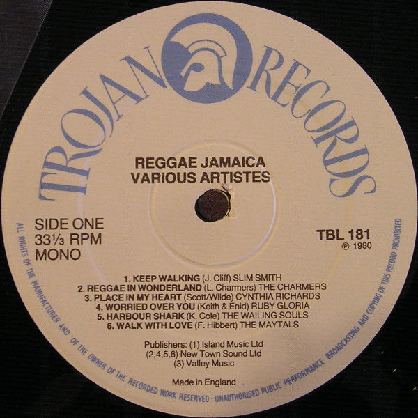 Image of Label Cover of LP - VG/G+ - VARIOUS, Reggae Jamaica (Trojan Records; TBL 181, UK 1980), ,  - 3646428S
