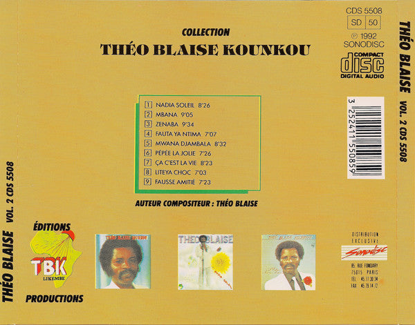 Image of Back Cover of CD - VG+/EX - TH O BLAISE, Les Plus Grands Succ s / The Best Of - Vol. 2 (Sonodisc; CDS 5508, France 1992, Jewel Case), ,  - 3636121E