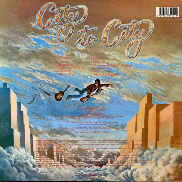 Image of Back Cover of LP - VG+/VG - GERRY RAFFERTY, City To City (Fame; FA 41 3119 1, UK 1989 Reissue, Baker Street), ,  - 3616397C