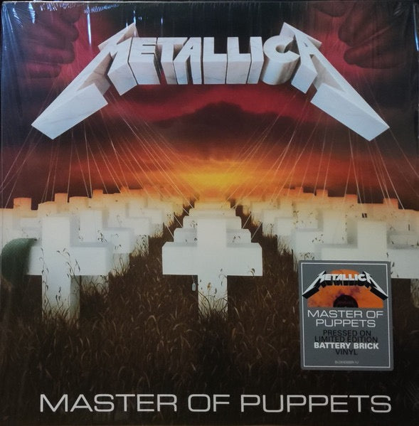 Image of Front Cover of LP - VG+/VG+ - METALLICA, Master Of Puppets (Blackened; BLCKND005R-1, Europe 2024 Reissue, Insert, Red "Brick" vinyl), With hype stickered plastic outer,  - 3626474E