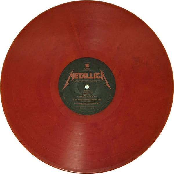 Image of Label Cover of LP - VG+/VG+ - METALLICA, Master Of Puppets (Blackened; BLCKND005R-1, Europe 2024 Reissue, Insert, Red "Brick" vinyl), With hype stickered plastic outer,  - 3626474E