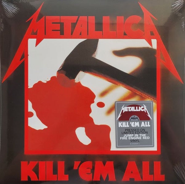 Image of Front Cover of LP - VG+/VG+ - METALLICA, Kill 'Em All (Blackened; BLCKND003R-1U, Europe 2023 Reissue, Inner, Red/Black marbled vinyl), With hype stickered plastic outer,  - 3626475E
