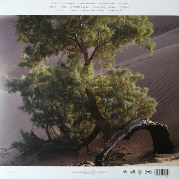 Image of Back Cover of 2xLP - VG+/VG+ - TINARIWEN =      , Elwan (Wedge ; WEDGE00117LP, Europe 2017, Gatefold, Inner), printed inners. no cd/cd missing!!,  - 3646423S