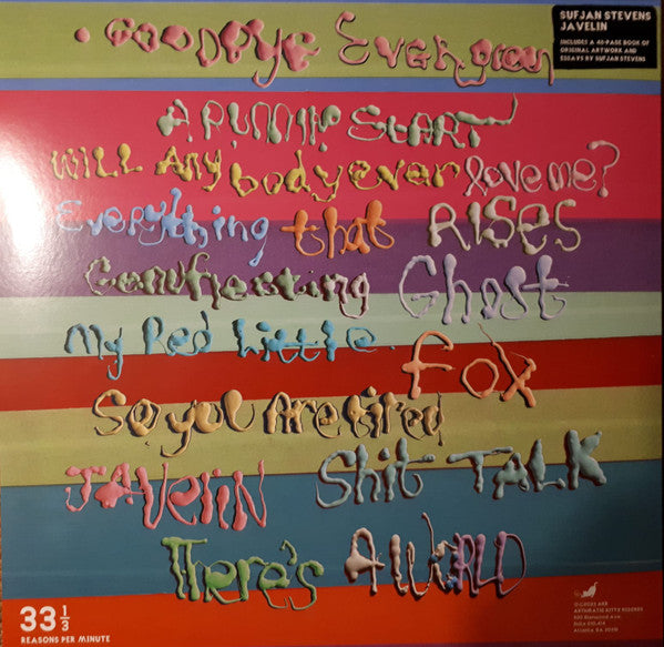 Image of Back Cover of LP - VG+/VG+ - SUFJAN STEVENS, Javelin (Asthmatic Kitty Records; AKR171, USA & Canada 2023, Inner & Booket), ,  - 3646345S