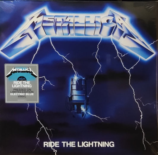 Image of Front Cover of LP - VG+/VG+ - METALLICA, Ride The Lightning (Blackened; BLCKND004R-1U, Europe 2023 Reissue, Insert, Blue vinyl), With hype stickered plastic outer,  - 3626478E