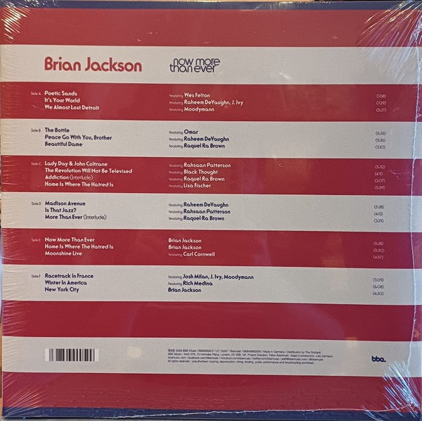 Image of Back Cover of 3xLP - VG+/G+ - BRIAN JACKSON, Now More Than Ever (BBE; BBE800ALP, Worldwide 2026, Triple Gatefold), Lots of light superficial marks from paper inners.,  - 3616449C