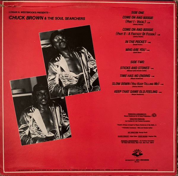 Image of Back Cover of LP - VG/G+ - CHUCK BROWN & THE SOUL SEARCHERS, Funk Express (Source Records; SOR-3234, US 1980), Promo stamped. Edge wear to sleeve. Disc has light marks only!,  - 3616450C