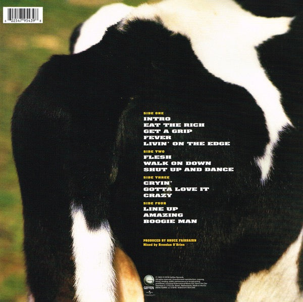Image of Back Cover of 2xLP - VG+/VG+ - AEROSMITH, Get A Grip (Geffen Records; 00602547954398, Europe 2017, Gatefold, 2 Inners), In hype stickered shrinkwrap,  - 3626510E