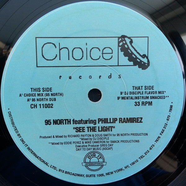 Image of Front Cover of LP - /VG - 95 NORTH FEATURING PHILLIP RAMIREZ, See The Light (Choice Records ; CH 11002, US 1994), few large but light scuffs - still VG,  - 3646393S