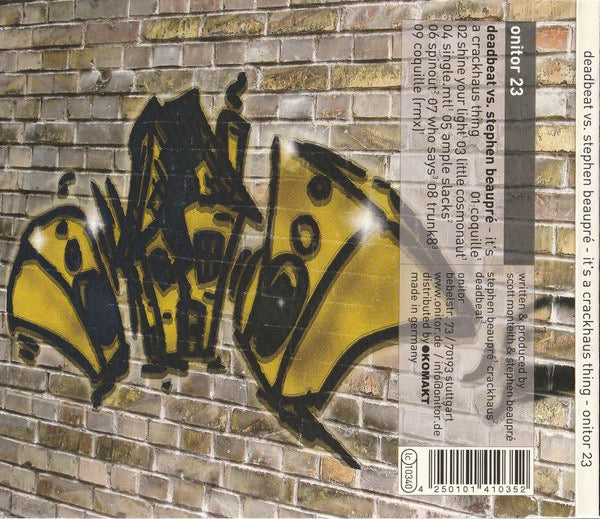 Image of Back Cover of CD - VG+/VG+ - DEADBEAT VS. STEPHEN BEAUPR , It's A Crackhaus Thing (Onitor; onitor 23, Germany 2003, Digipak), ,  - 3616464C