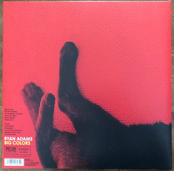 Image of Back Cover of LP - VG/VG+ - RYAN ADAMS, Big Colors (Pax Americana Record Company; Pax-Am 067, Europe 2021, Gatefold, Inner, Red Vinyl, NO 7"), Seam split on Inner,  - 3746003S