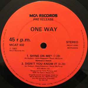 Image of Back Cover of 12" - G+/VG - ONE WAY, Shine On Me (MCA Records ; MCAT 832, UK 1983), ,  - 3746032S