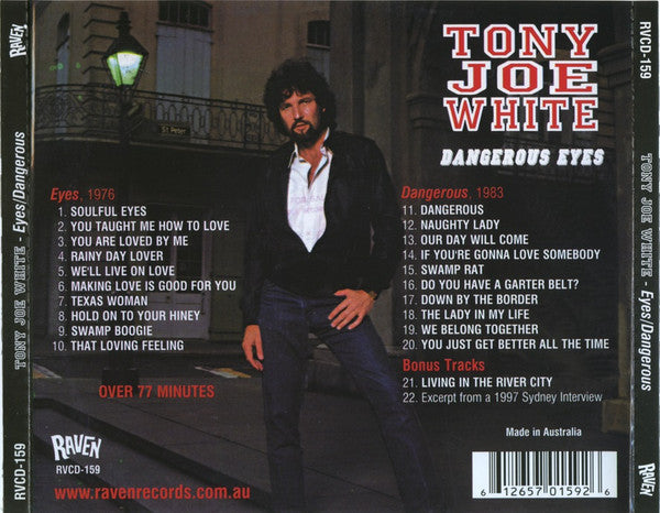 Image of Back Cover of CD - VG+/VG+ - TONY JOE WHITE, Eyes/Dangerous (Raven Records; RVCD-159, Australia ), ,  - 3756004S