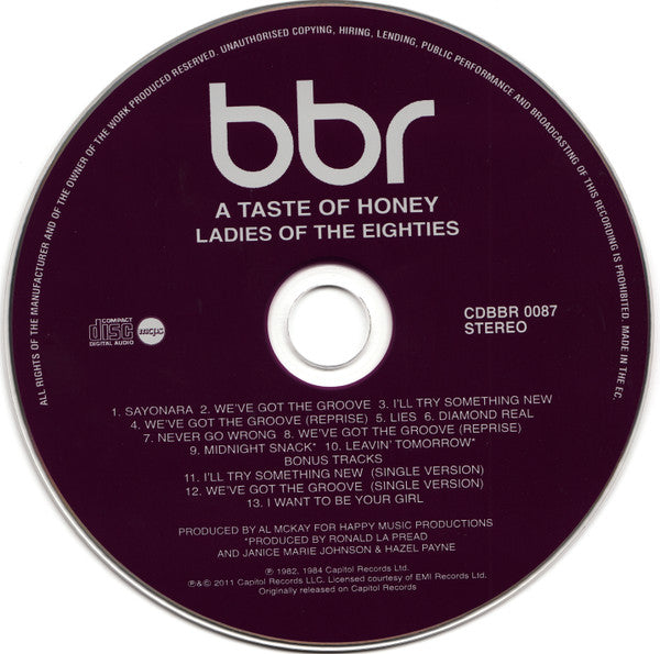 Image of Label Cover of CD - VG+/VG+ - A TASTE OF HONEY, Ladies Of The Eighties (Big Break Records; CDBBR 0087, UK 2012 Reissue), ,  - 3756005S