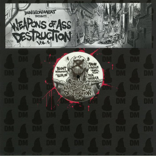 Image of Front Cover of 12" - VG+/VG - VARIOUS, Weapons Of Ass Destruction Vol 1 (Dungeon Meat ; DMT 07, UK 2018, Stickered Company Sleeve), few light scuffs/marks - minor. original stickered sleeve - opened shrink ,  - 3746043S