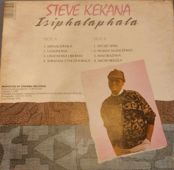 Image of Back Cover of LP - VG/VG - STEVE KEKANA, Isiphalaphala (The CCP Record Company; JPL 4061591, South Africa 1987), Strong VG, light marks only,  - 3726004E