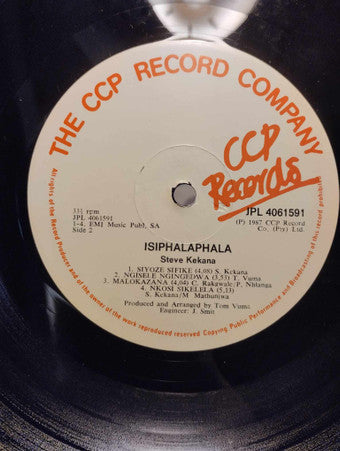 Image of Label Cover of LP - VG/VG - STEVE KEKANA, Isiphalaphala (The CCP Record Company; JPL 4061591, South Africa 1987), Strong VG, light marks only,  - 3726004E