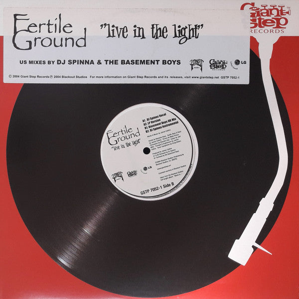 Image of Front Cover of 12" - VG/VG - FERTILE GROUND, Live In The Light (DJ Spinna / Basement Boys Remixes) (Giant Step Records; GSTP 7052-1, US 2004, Die Cut Picture Sleeve), Strong VG,  - 3726005E