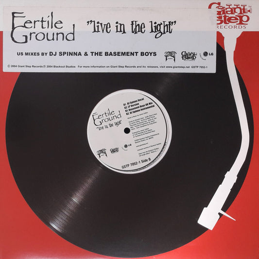 Image of Front Cover of 12" - VG/VG - FERTILE GROUND, Live In The Light (DJ Spinna / Basement Boys Remixes) (Giant Step Records; GSTP 7052-1, US 2004, Die Cut Picture Sleeve), Strong VG,  - 3726005E