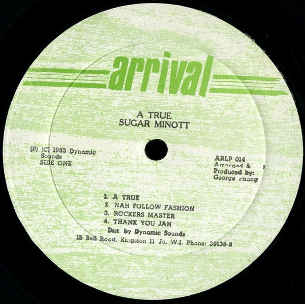 Image of Label Cover of LP - VG/VG - SUGAR MINOTT, A True (Arrival; ARLP 014, Jamaica 1985), ,  - 3716026C