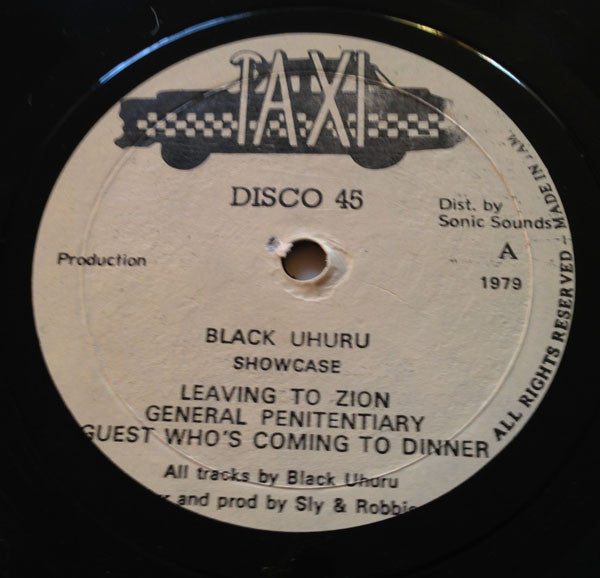 Image of Front Cover of LP - /VG - BLACK UHURU, Showcase (Taxi; , Jamaica 1979, Plain Sleeve), Light scuffs only, plays VG+. Clean labels, plain sleeve., A1 - Leaving To ZionA2 - General PenitentiaryA3 - Guest Who's Coming To DinnerB1 - AbortionB2 - Natural Reggae BeatB3 - Plastic Smile - 3716029C