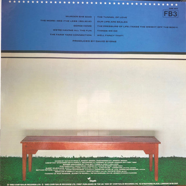 Image of Back Cover of LP - VG+/VG - FUN BOY THREE, Waiting (Chrysalis; CHR 1417, UK 1983), ,  - 3726073E