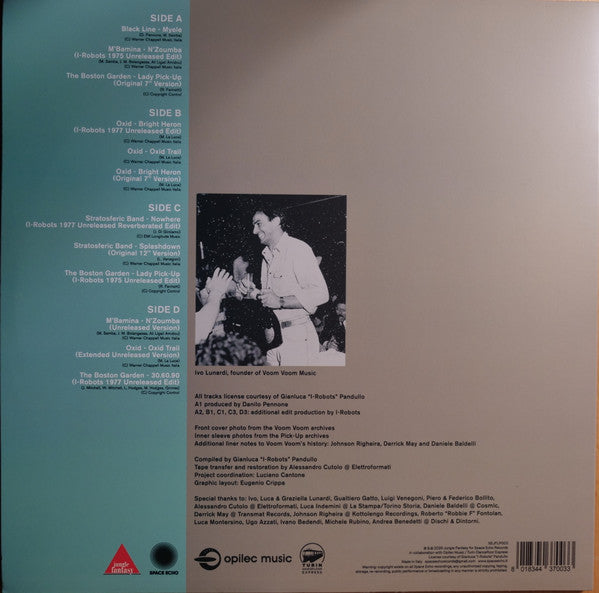 Image of Back Cover of 2xLP - VG+/EX - I-ROBOTS PRESENTS VARIOUS, Echoes Of Italy The Age Of Voom Voom Music (Turin Dancefloor Express) (Jungle Fantasy Records; SEJFLP003, USA & Europe 2026, Picture Sleeve, Insert), ,  - 3726061E