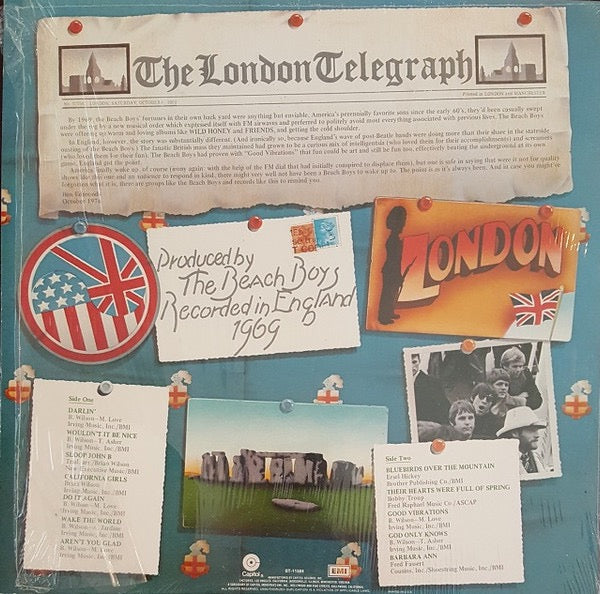 Image of Back Cover of LP - VG/VG - THE BEACH BOYS, Beach Boys '69 (The Beach Boys Live In London) (Capitol Records; ST-11584, US 1976 Reissue, Los Angeles Pressing), Hole punched sleeve,  - 3716054C