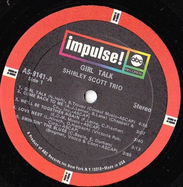 Image of Label Cover of LP - VG/VG - SHIRLEY SCOTT, Girl Talk (Impulse!; A-9141, US 1967, Gatefold, Stereo), ,   - 3746141S