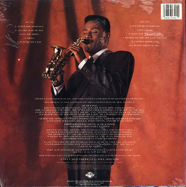 Image of Back Cover of LP - EX/EX - KIM WATERS, All Because Of You (Warlock Records; WAR-2720, US 1990), Sleeve still in shrinkwrap (opened).,  - 3746099S