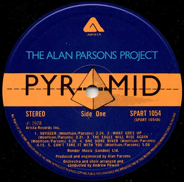 Image of Label Cover of LP - VG/VG+ - THE ALAN PARSONS PROJECT, Pyramid (Arista; SPART 1054, UK 1978, Gatefold), ,  - 3716094C