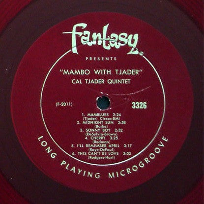 Image of Label Cover of LP - VG+/G+ - CAL TJADER QUINTET, Mambo With Tjader (Fantasy; 3326, US 1961), ,  - 3746156S