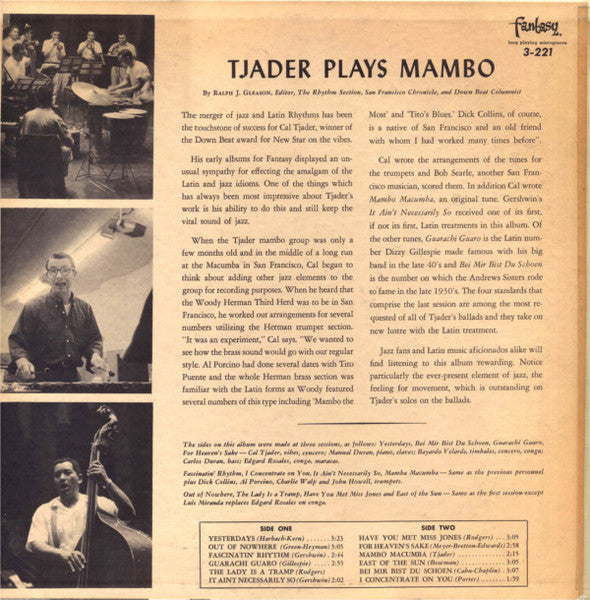 Image of Back Cover of LP - VG/G+ - TJADER, Tjader Plays Mambo (Fantasy ; 3221, US 1956), ,  - 3746157S