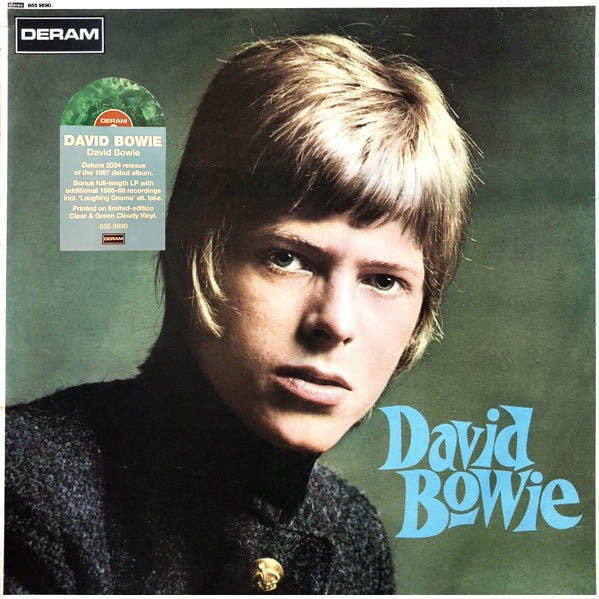 Image of Front Cover of 2xLP - NEW/NEW - DAVID BOWIE, David Bowie (Deram; 655 4734, Worldwide 2024, Gatefold, Insert, Limited Edition, Deluxe Edition, Stereo, Mono, Cream & Green Swirl Vinyl), , David Bowie s groundbreaking debut album is set for a vibrant revival reissued on coloured vinyl, boasting exclusive tracklists to tantalize fans old and new. This reissue promises to reignite Bowie s early legacy and introduce his visionary artistry to a new generation of listeners. - 3636087E