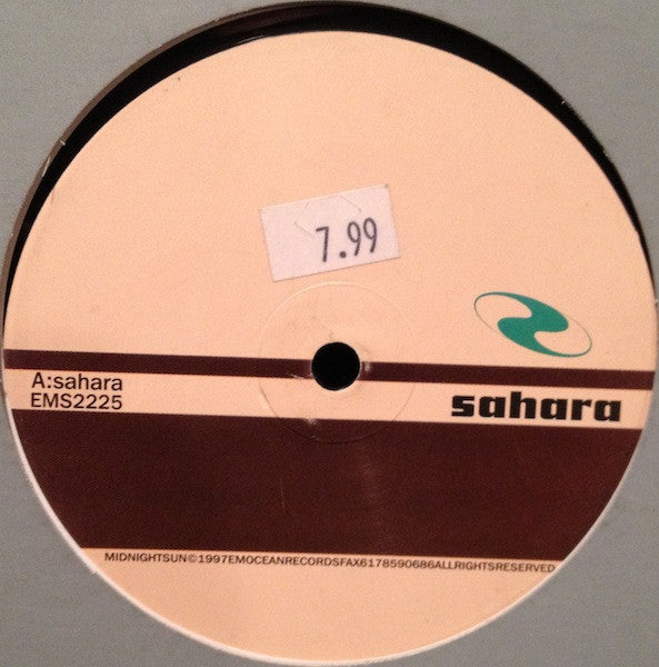 Image of Front Cover of 12" - /VG - MIDNIGHT SUN, Sahara / Desert Storm (Emocean Records; ems 2225, US 1997), few storage marks both sides plus the odd whispy hairline. sticker on label,  - 3746195S
