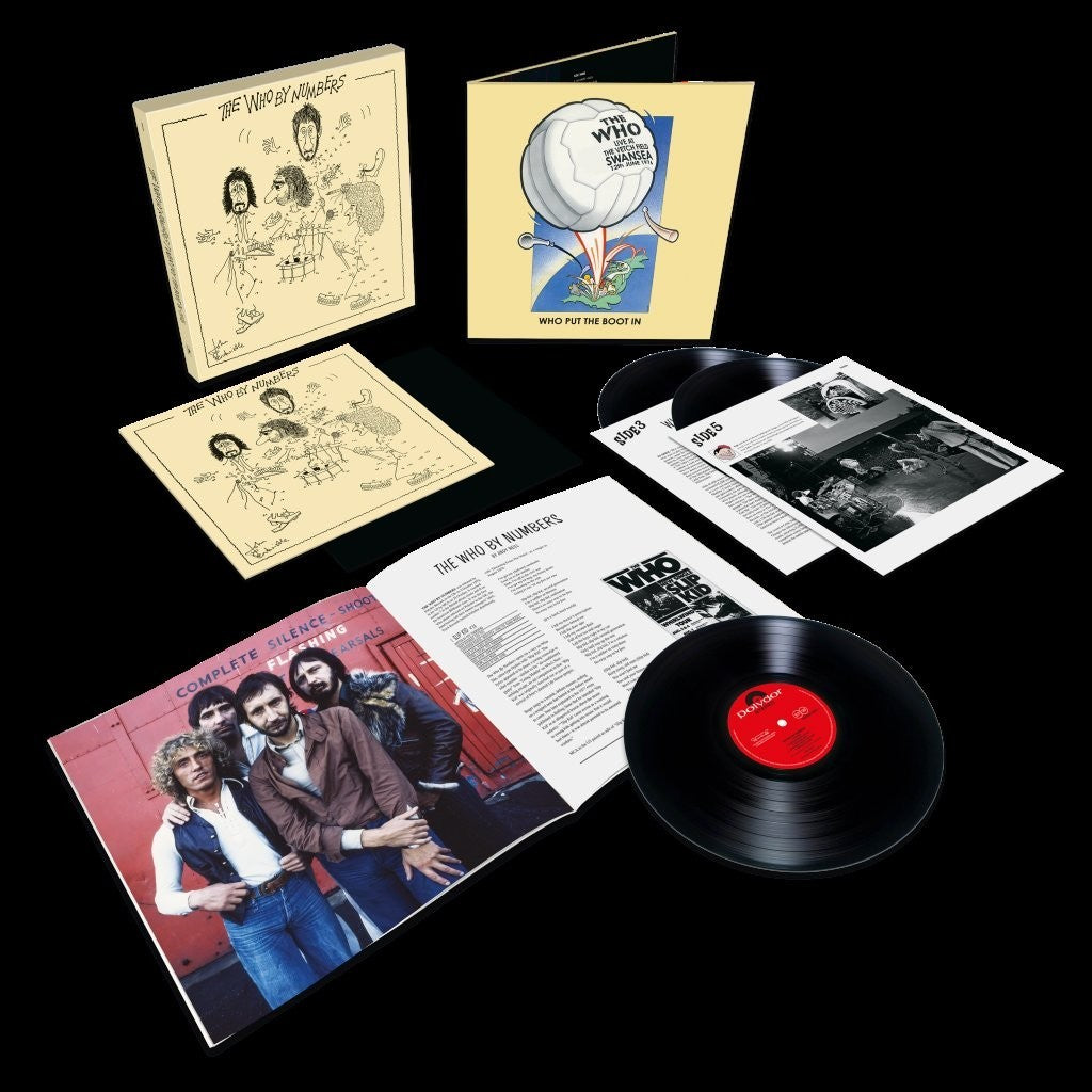 Image of Back Cover of 3xLP - NEW/NEW - THE WHO, The Who by Numbers (UMR; 7898979, UK 2026 Reissue, Gatefold, Booklet and Inner, Deluxe Edition, Heavyweight Vinyl), , This deluxe 3LP set features the original album newly remastered and expanded with Who Put The Boot In – a classic live performance recorded at Swansea's Vetch Field in 1976. Presented on heavyweight vinyl and includes a booklet featuring rare photographs and memorabilia from the era. - 9413437C