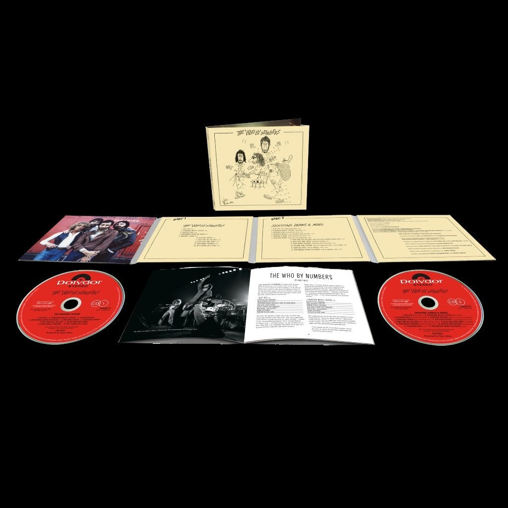 Image of Back Cover of 2xCD - NEW/NEW - THE WHO, The Who by Numbers  Deluxe Edition (UMR; 7898973, UK 2026 Reissue, Digipak), , The Deluxe 2CD set pairs the original album newly remastered with a second disc of bonus material from the era, featuring a selection of demos, unreleased tracks, early mixes and live recordings. Presented in deluxe packaging and includes rare photographs and memorabilia from the period. - 9413439C