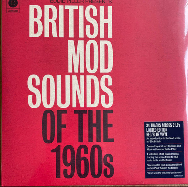 Image of Front Cover of 2xLP - VG/VG - EDDIE PILLER (COMPILED BY), British Mod Sounds Of The 1960s (Demon Records; DEMREC993, UK 2022, 2 Inners), Strong VG throughout, A few light wispy paper scuffs from inner, One pinch to bottom edge of sleeve,  - 3716102C