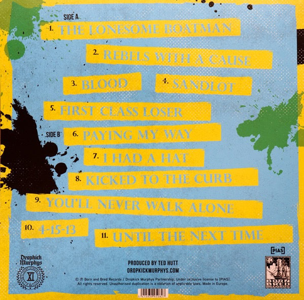 Image of Back Cover of LP - VG+/VG - DROPKICK MURPHYS, 11 Short Stories Of Pain & Glory (Born & Bred Records; BB-007, Europe 2017, Gatefold, Poster Insert, Black Vinyl), A few wispy paper scuffs,  - 3716169C