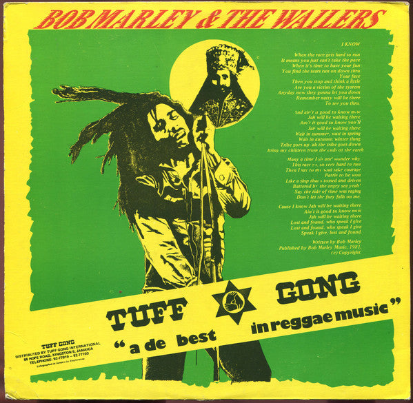 Image of Back Cover of LP - VG/VG - BOB MARLEY & THE WAILERS, I Know (Tuff Gong; none, Jamaica 1981), ,  - 3746182S