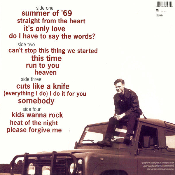 Image of Back Cover of 2xLP - VG/VG - BRYAN ADAMS, So Far So Good (A&M; 540 157 1, Germany 1993, Only One Insert), Insert Creased,  - 3726187E