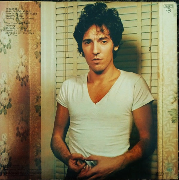 Image of Back Cover of LP - VG+/VG - BRUCE SPRINGSTEEN, Darkness On The Edge Of Town (CBS Orange/Yellow; CBS 86061, UK 1978, Sleeve With Label Code, Inner & Insert, A1/B1), ,  - 3716142C