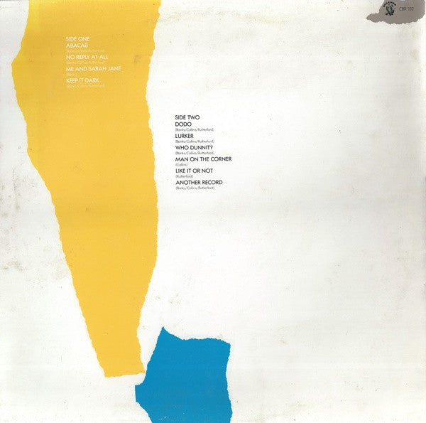 Image of Back Cover of LP - VG+/VG - GENESIS, Abacab (Charisma Custom Labels; CBR 102, UK 1981, Embossed Grey/Yellow/Magenta/Cyan Sleeve, Inner), ,  - 3716144C