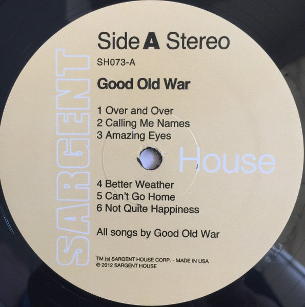Image of Label Cover of LP - VG+/VG+ - GOOD OLD WAR, Come Back As Rain (Sargent House; SH072, US 2012, Inner), Clean copy,  - 4016407C